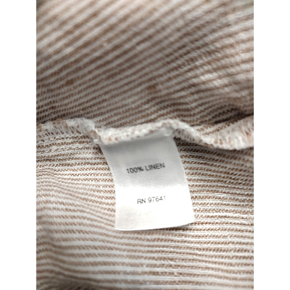 J.Jill Love 100% Linen A-Line Skirt Paperbag Waist  Pockets Tan Striped XL - Picture 10 of 10